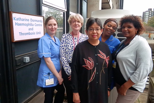 Dr Thynn Thynn  Yee (front) with members of the Katharine Dormandy haemophilia team