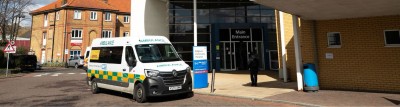 Ambulance outside of Edgware Hospital